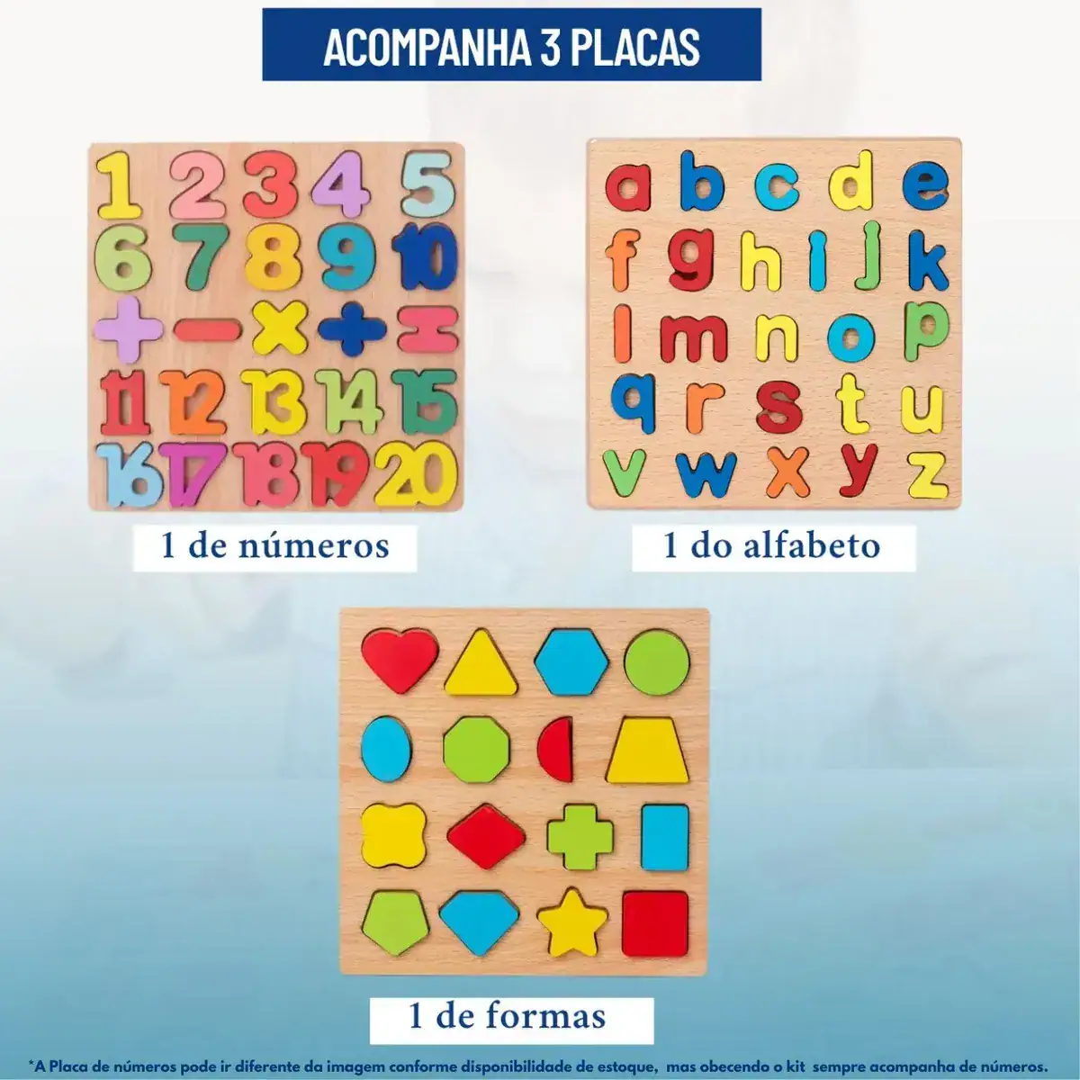 Kit 3 Jogos Brinquedos Educativos Numeros Letras Alfabeto
