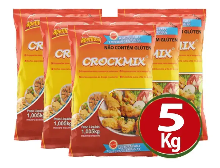 Crockmix Tradicional 5kg Mistura P/ Empanar S/ Glúten