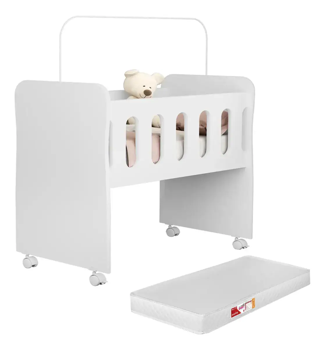 Mini Berço Moisés Com Colchão 2 X 1 C/ Trocador Criança Bela - Imagem 4
