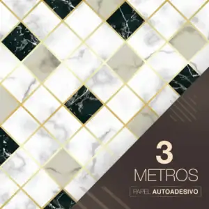 Papel De Parede Adesivo Banheiro Pastilha Mármore Cinza 10m