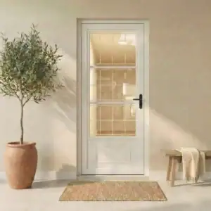 Porta De Aço Postigo 215x85cm Com Grade Quadrada Eg