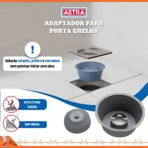 2 Adaptador Tira Mau Cheiro Ralos E Porta Grelhas 10cm Astra