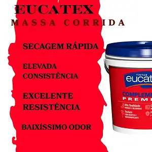Eucatex Massa Corrida Premium 1,450kg Acabamento Liso