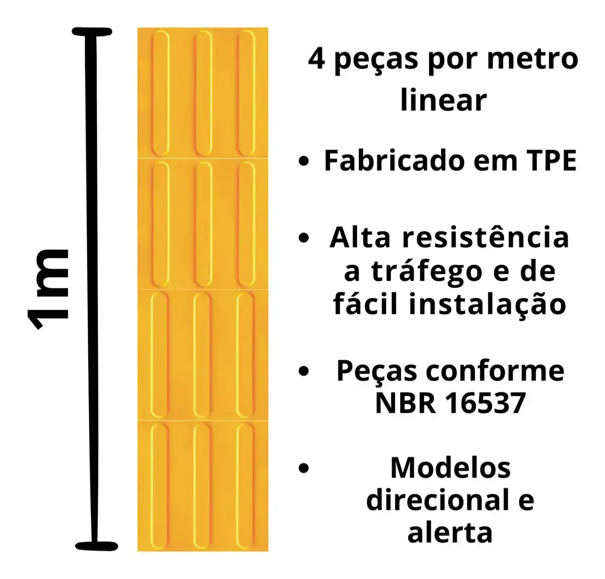 Kit 50pçs Piso Tátil 25x25cm - Alerta E Direcional - Imagem 4