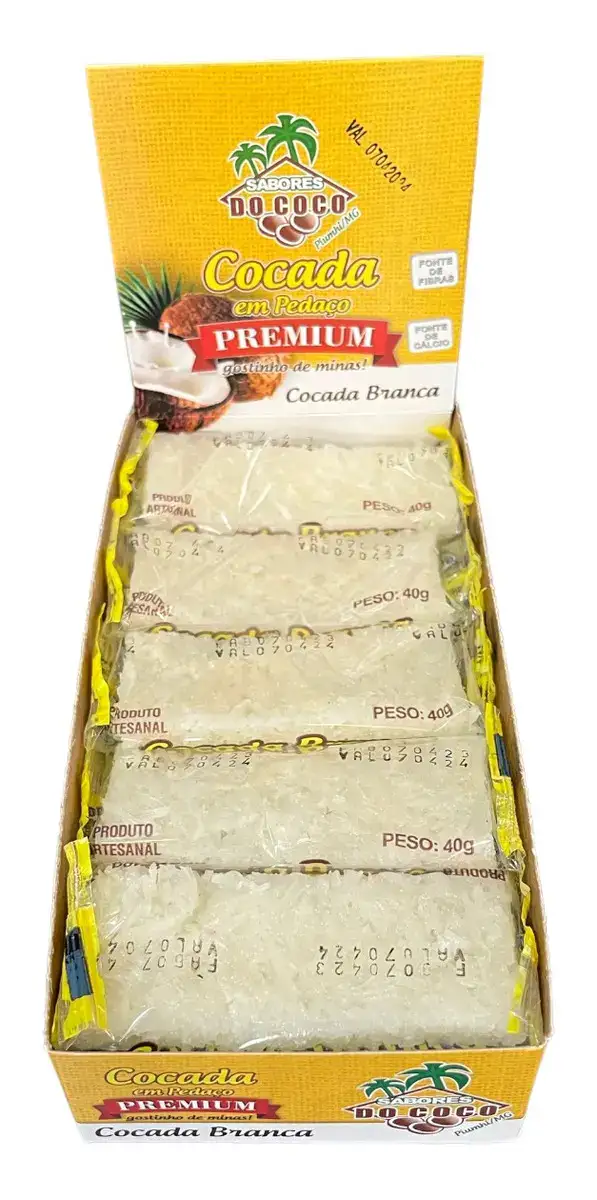 Cocada Caseira Branca Doce De Coco Artesanal Display Com 15u - Imagem 6