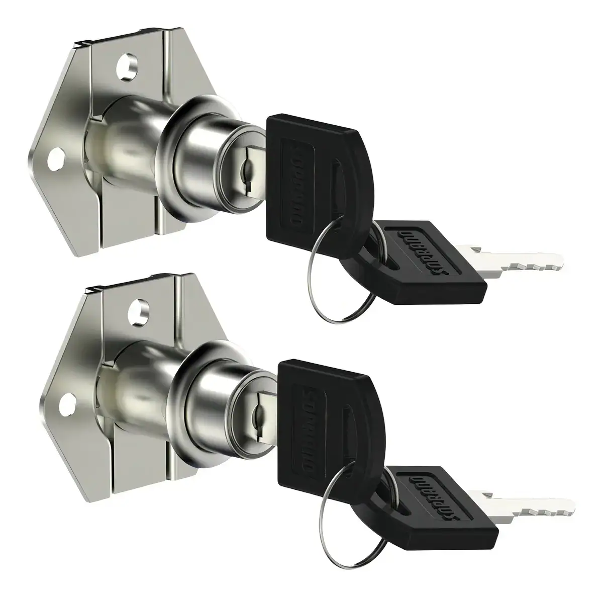 Kit 2 Tranca Gaveta Fechadura Chave Porta Moveis Escritório 22mm Cor Cromado - Imagem 5
