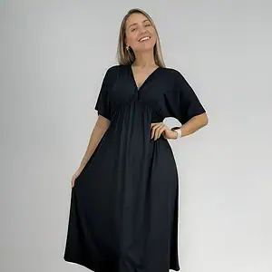 Vestido Manga Morcego Premium Amamentação Maternidade Parto