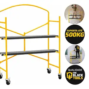 Andaime Portátil Dobrável Suporta Até 500kg C/2 Plataformas