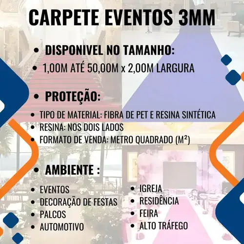 Carpete Forração Eventos Cores 1,00x2,00 Largura = 2m² - Imagem 6