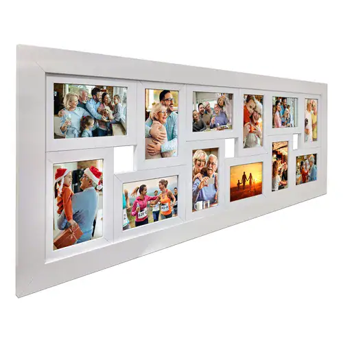 Painel Quadro Multifotos Com Vidro Grande P/ 11 Fotos Parede - Imagem 3