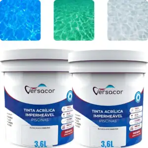 2 Kit Tintas Impermeabilizante Para Piscina Fibra Azul 92mts