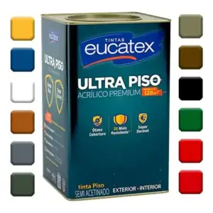 Tinta Ultra Piso Calçada Acrílico Premium Eucatex 18l Cores Cor Vermelho Segurança