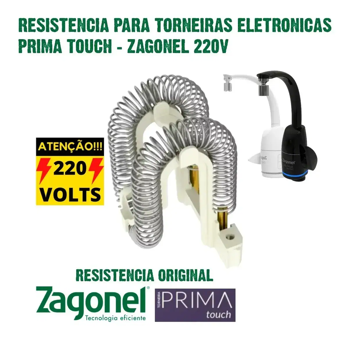Resistência Torneiras Elétricas Prima Touch Zagonel - Imagem 2