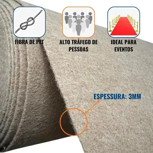 Carpete Forração Eventos Cores 1,00x2,00 Largura = 2m² - Imagem 7