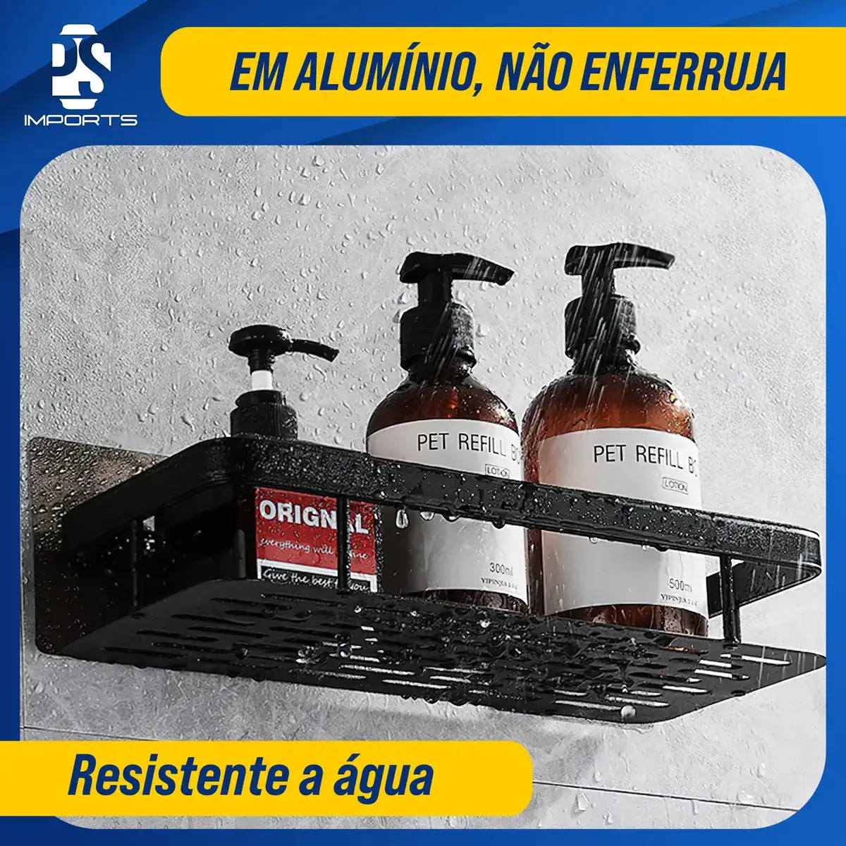 Kit 2 Suporte Porta Shampoo Sabonete Banheiro Adesivo Parede - Imagem 8