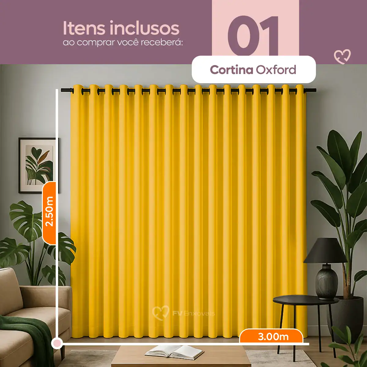 Cortina Tecido Oxford Grosso 3 Metros X 2,50 Largura Premium - Imagem 4