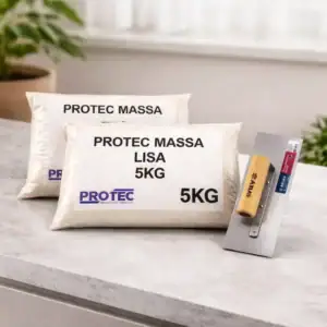 Kit C/ 2 Massa Lisa Branca 5kg Protec + Desempenadeira