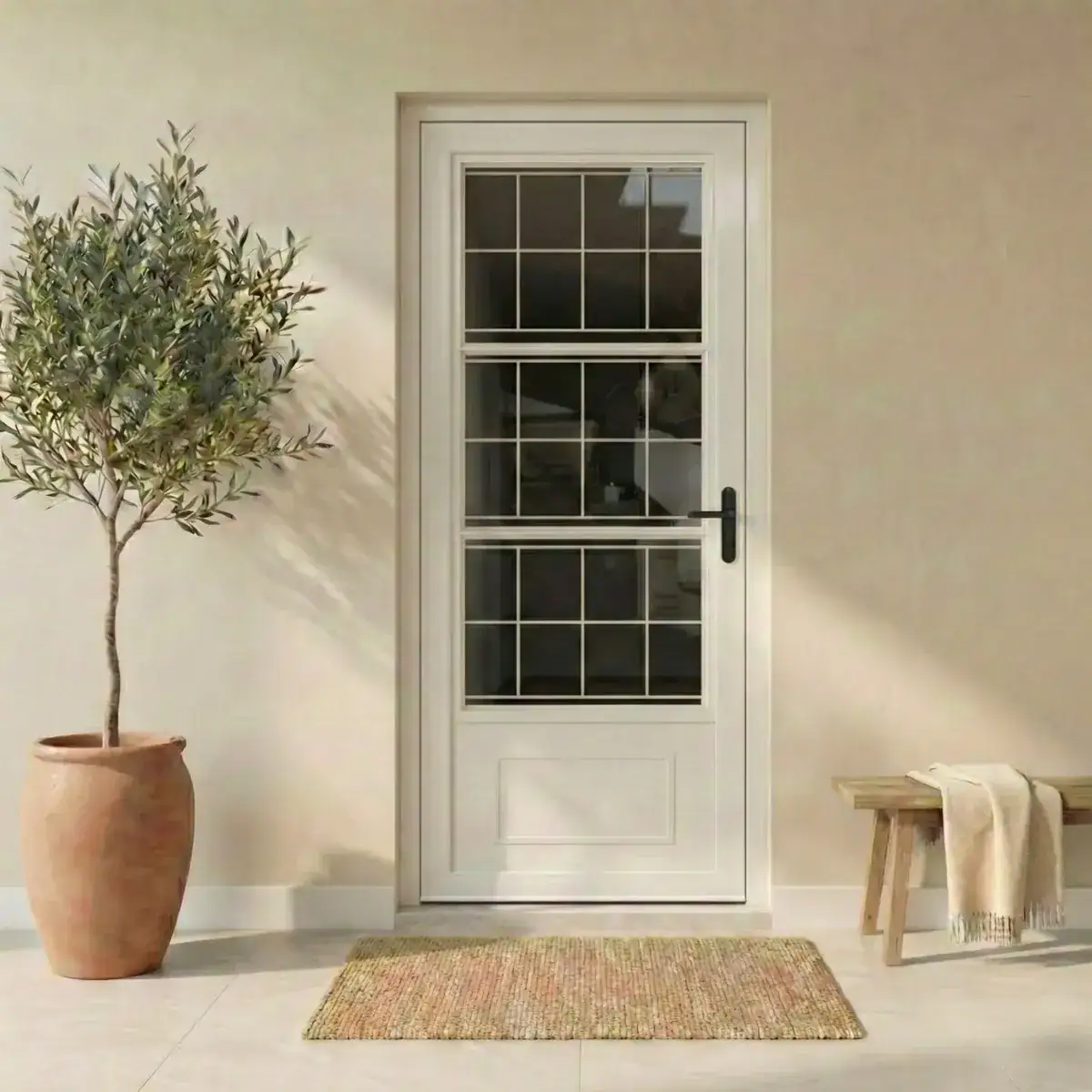 Porta De Aço Postigo 215x85cm Com Grade Quadrada Eg - Imagem 4