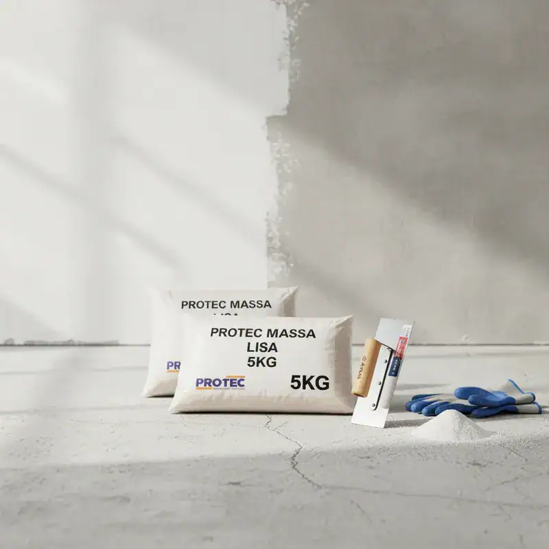 Kit C/ 2 Massa Lisa Branca 5kg Protec + Desempenadeira - Imagem 4