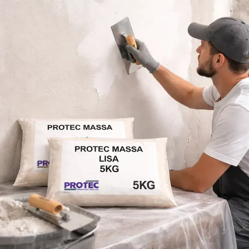 Kit C/ 2 Massa Lisa Branca 5kg Protec + Desempenadeira - Imagem 5