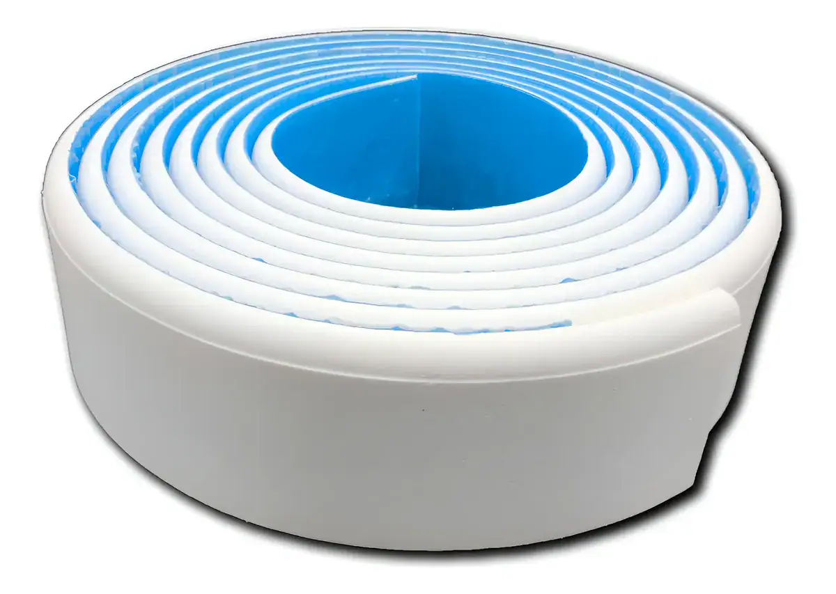 Rodapé Moldura Autocolante Eva Branco Flexível 8cm 5 Metros