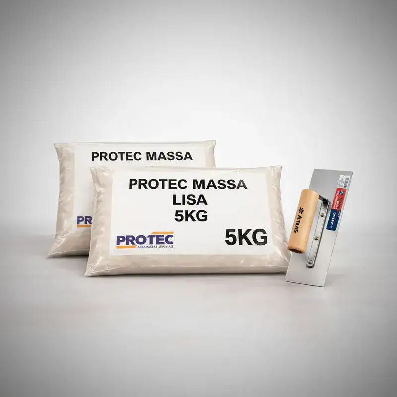 Kit C/ 2 Massa Lisa Branca 5kg Protec + Desempenadeira - Imagem 6