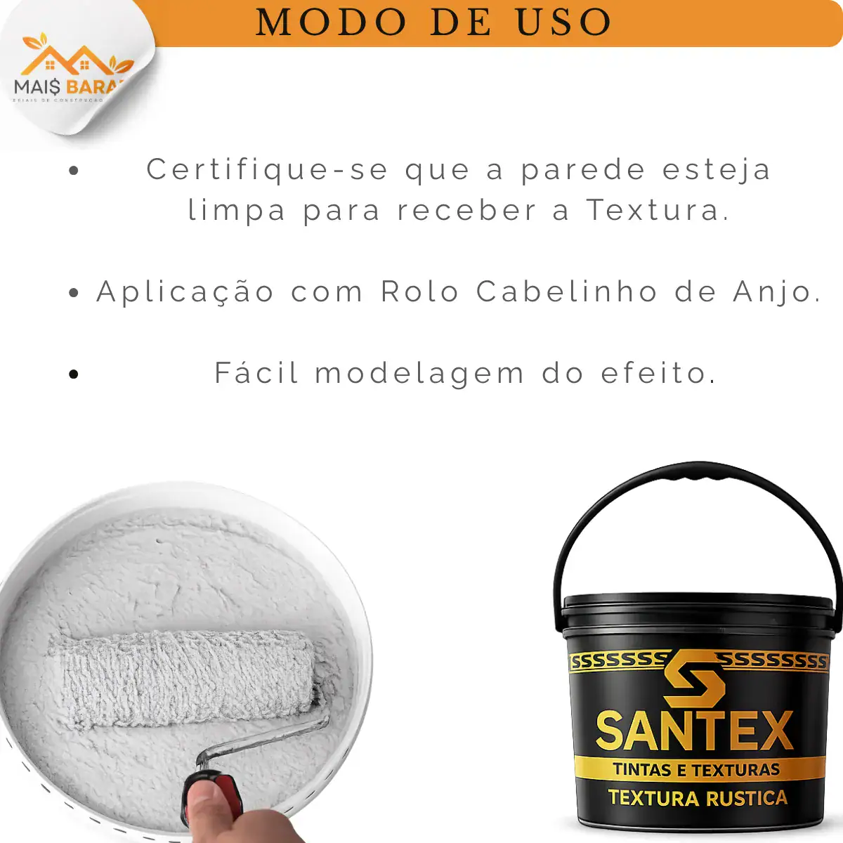 Textura Rústica Santex 5kg Média Rolo Hidrorepelente Máx Top - Imagem 5