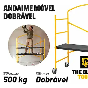 Andaime Portátil Dobrável Suporta Até 500kg C/2 Plataformas
