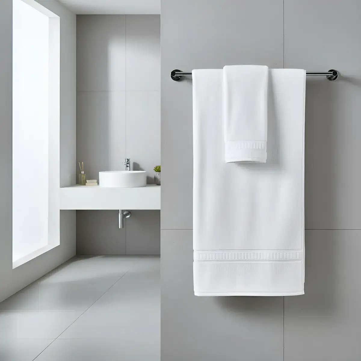 Kit 10 Toalha Banho Grossa Hotelaria Cor Branco Liso - Imagem 6