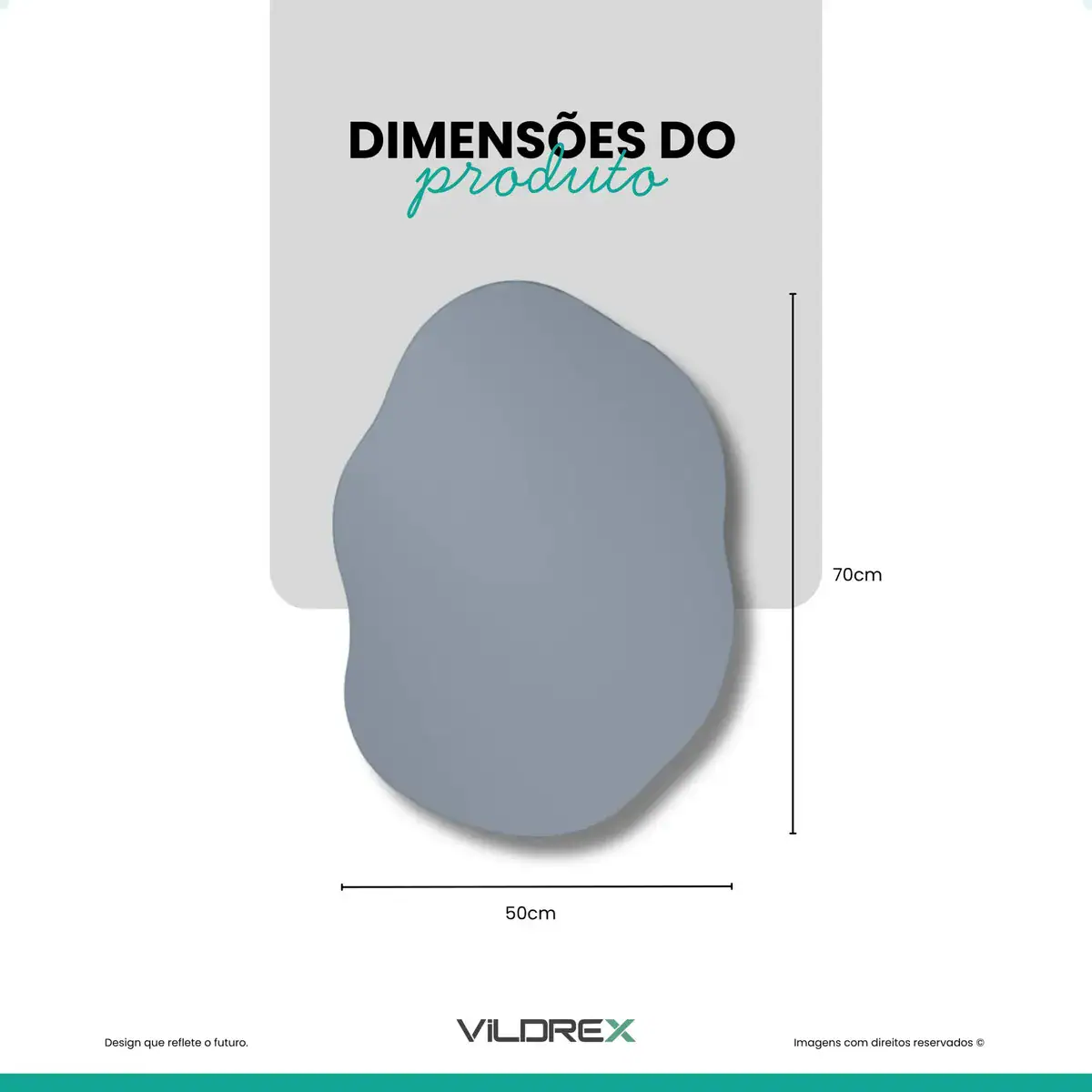 Espelho Vildrex Roma 70x50cm Design Moderno Lapidado Luxo Suporte - Imagem 2