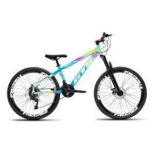 Bicicleta De Grau Gts Predador 21v Aro 26 Disco Mecânico Cor Azul/Verde Tamanho do quadro 13