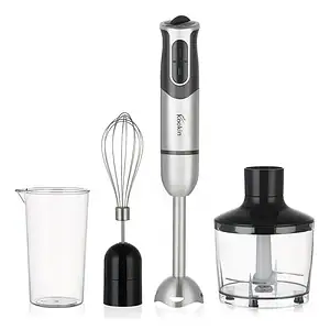 Mixer De Mão Portátil 8 Velocidades 3 Em 1 Inox 800w Kookin Knhb1008 Multifuncional Com Função Turbo E Lâminas Aprimoradas 2 Afiadas + 2 Reforçadas Em Aço Inox 304