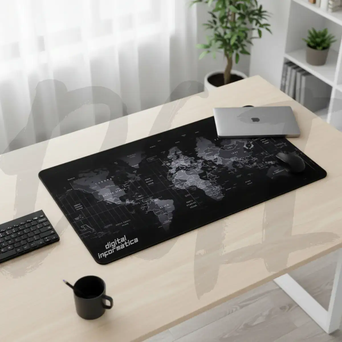 Mouse Pad Gamer Grande 70x35 Profissional Antiderrapante Speed Mapa Mundi Digital Informática - Imagem 3