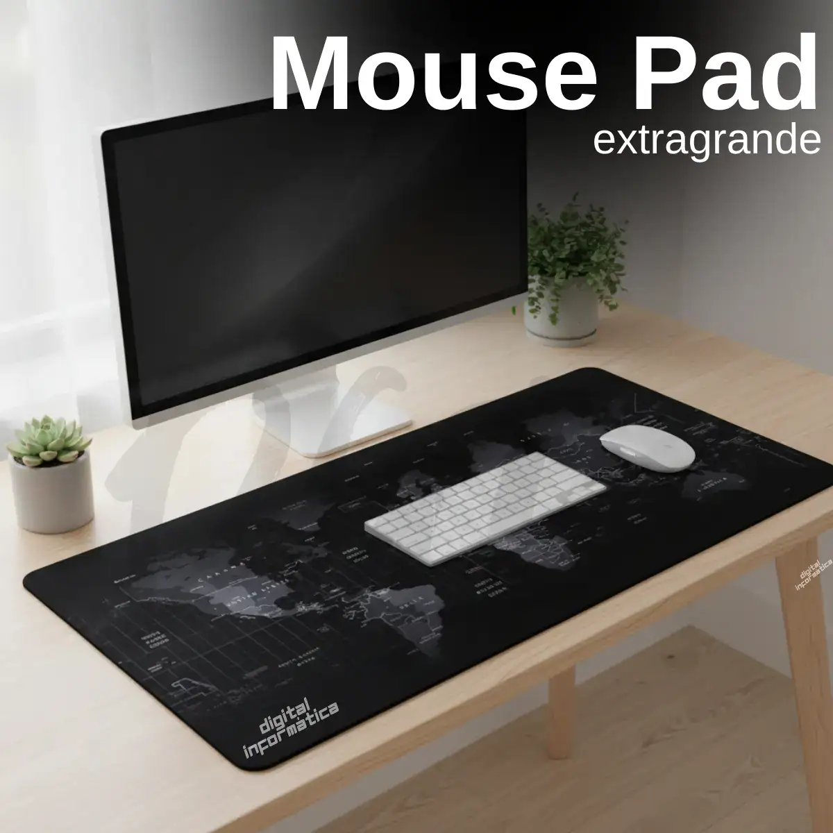 Mouse Pad Gamer Grande 70x35 Profissional Antiderrapante Speed Mapa Mundi Digital Informática - Imagem 5