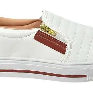 Tênis Sapatênis Sapatilha Feminino Slip On Casual Com Zíper