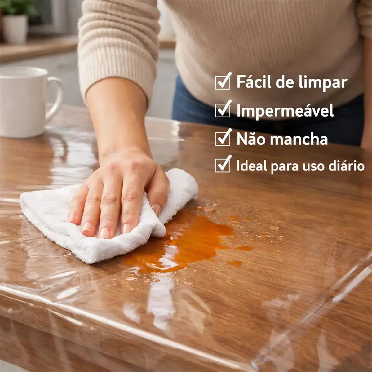 Toalha De Mesa Plastico Transparente 2,00 X 1,40 Metros - Imagem 6