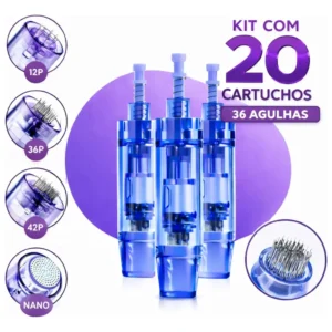Kit 20 Cartuchos Dermapen 36 Pontas Nano 12 42 BMED