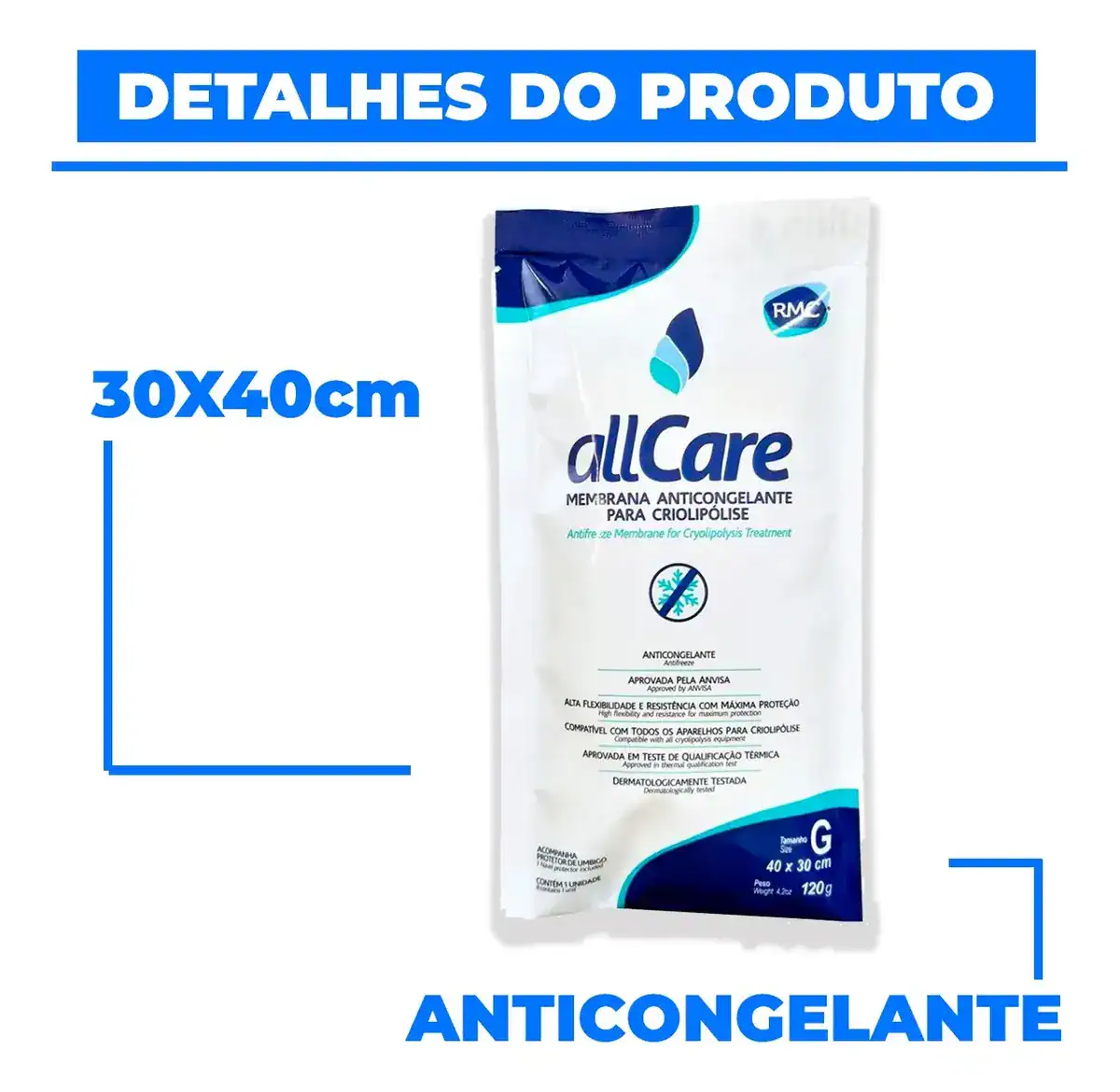 Membrana Manta Criolipólise Rmc - All Care - Tam G - 10 Unid - Imagem 3