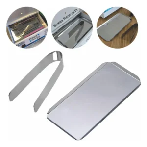 Kit Bandeja e Pinça de Aço Inox para Estufa Mega Bell