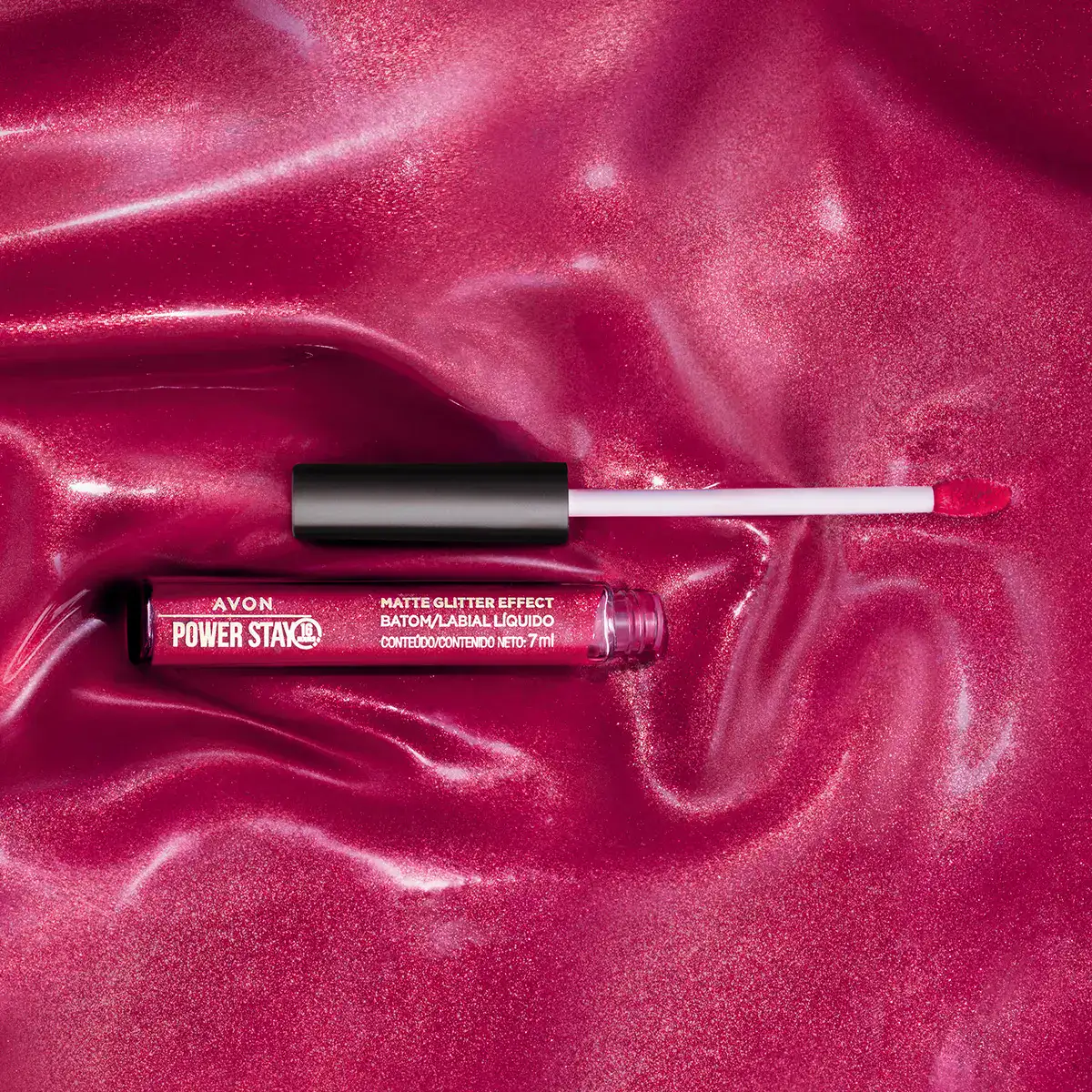 Batom Líquido Matte Power Stay Com Glitter 16h Avon- 7ml - Imagem 4