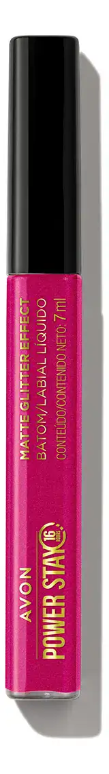 Batom Líquido Matte Power Stay Com Glitter 16h Avon- 7ml - Imagem 3