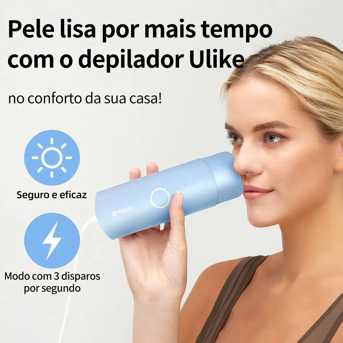 Depilador a Laser IPL Ulike ME Portátil Sem Dor com Resfriamento em Safira 4 Modos Disparo Automático Corpo e Rosto ANVISA