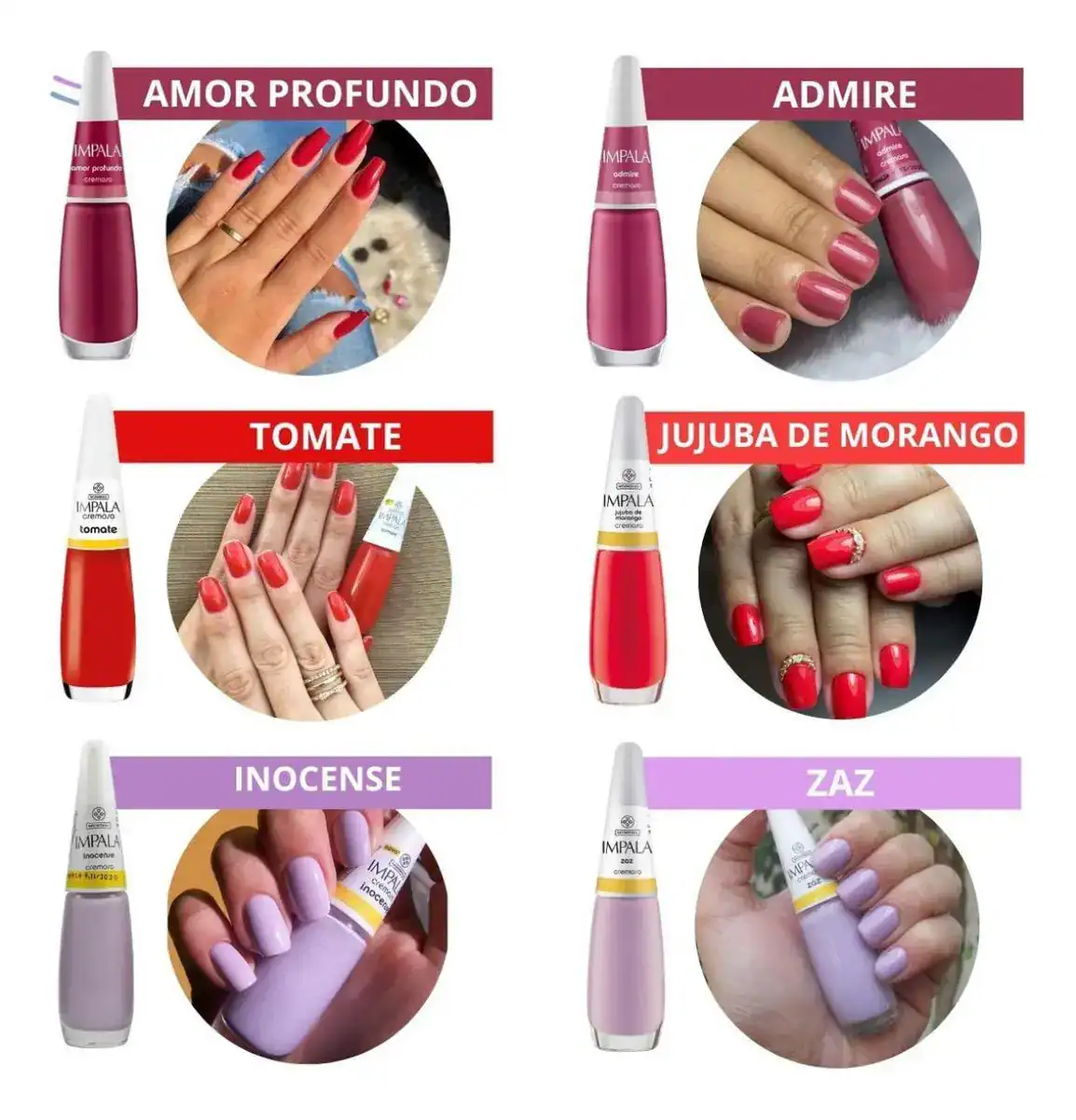Kit 30 Esmaltes Impala Atacado Coleção Cores Coloridos Tons Cor Classico - Imagem 2