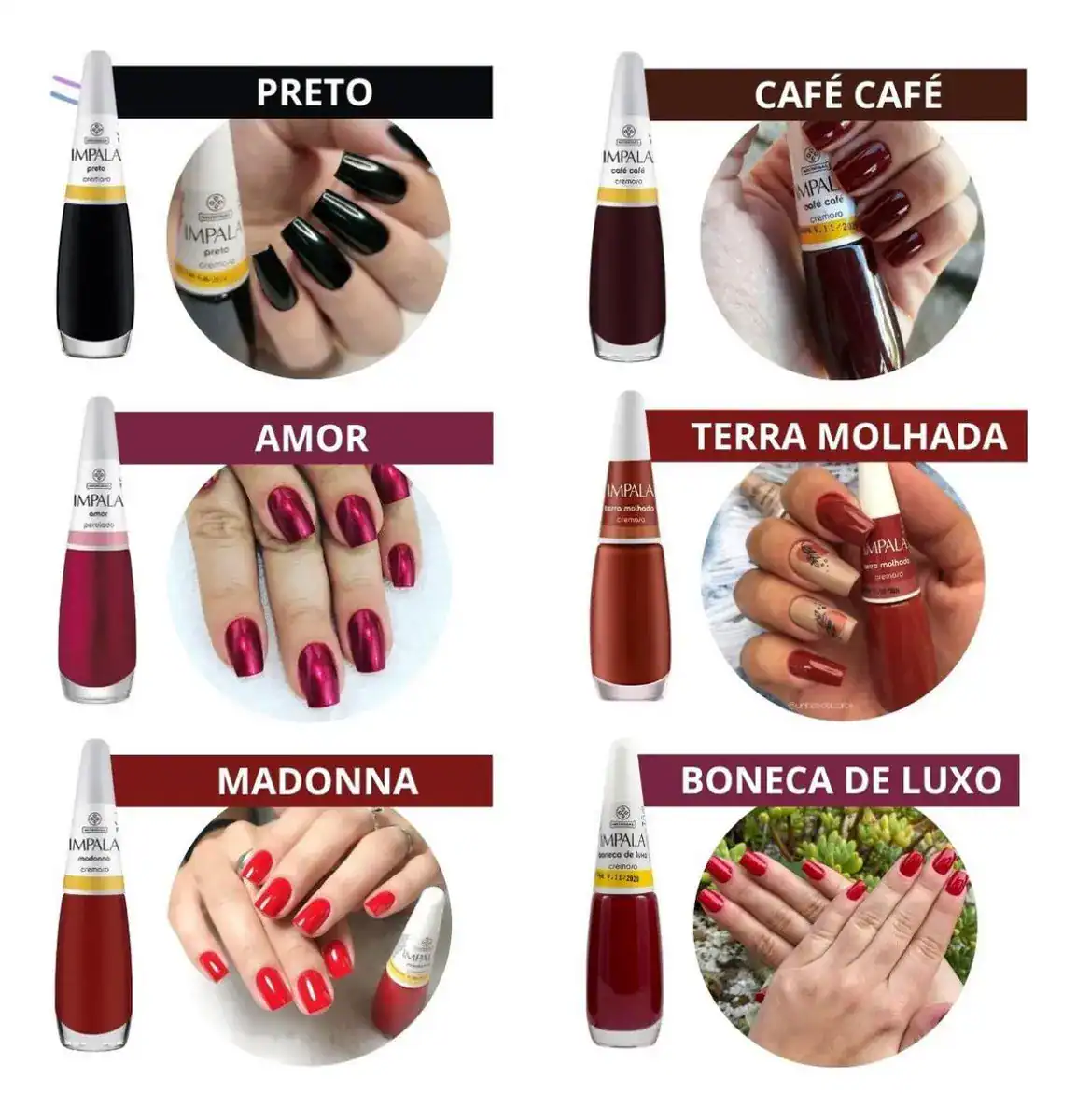 Kit 30 Esmaltes Impala Atacado Coleção Cores Coloridos Tons Cor Classico - Imagem 4