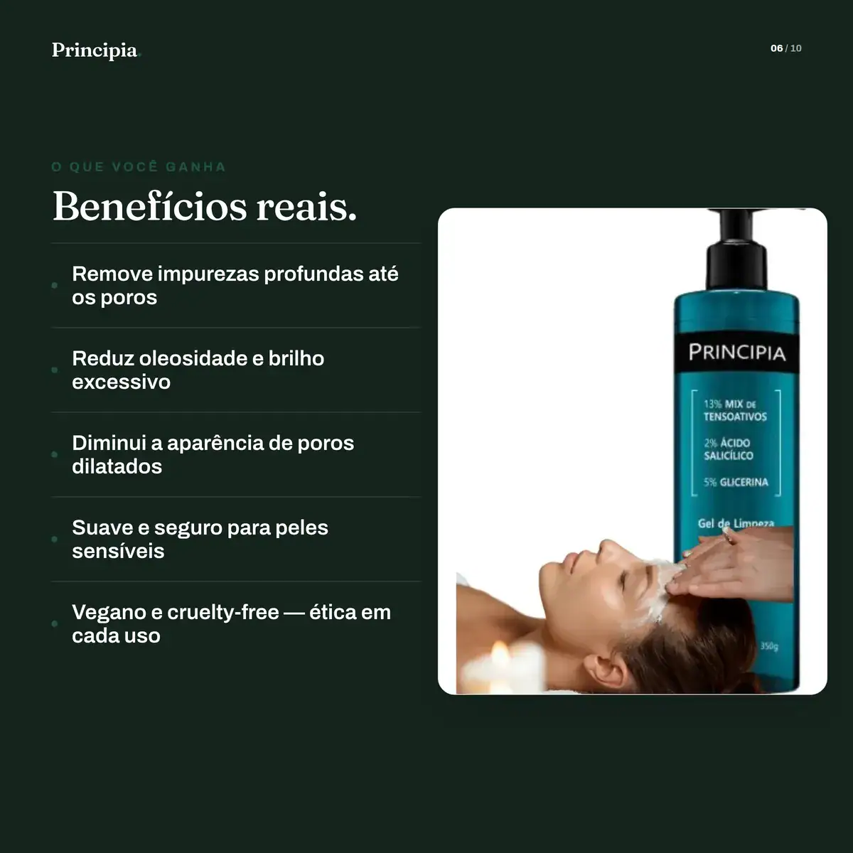 Gel De Limpeza Poros Dilatados Principia Gl-01 Salicilico 350ml Oleosa Todo Tipo De Pele Dia/noite - Imagem 2