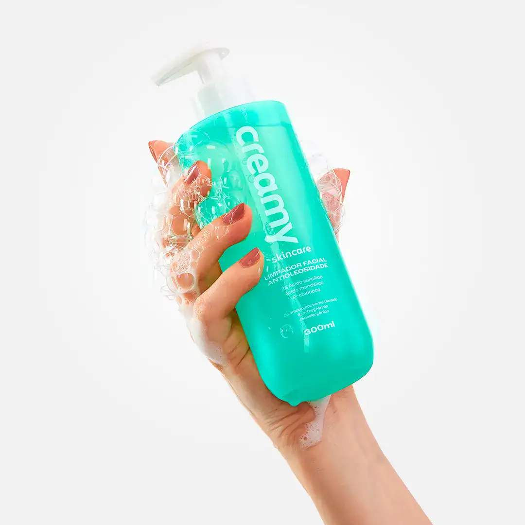 Creamy Skincare Limpador Facial Antioleosidade 300ml | 24 Horas De Oleosidade Controlada, Desobstrui Poros E Reduz Brilho Excessivo | Indicado Para Todos Os Tipos De Pele, Uso Diário - Imagem 3