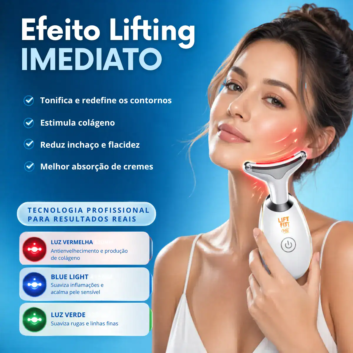 Kit Máscara Led 7 Cores Fototerapia + Massageador Facial - Imagem 6