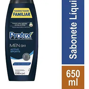 Sabonete Líquido Masculino Men 3x1 Active Sport 650ml Protex