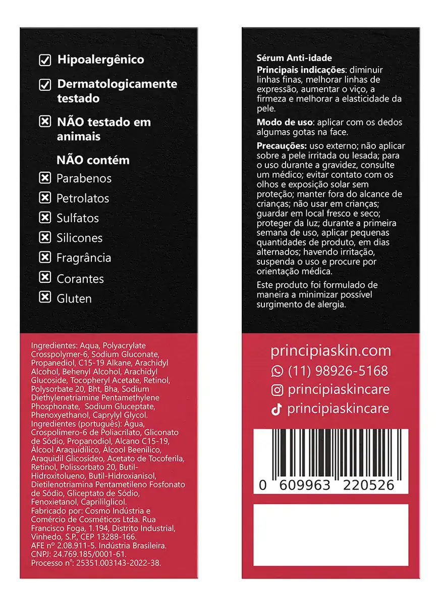 Principia, Sérum Facial Retinol, 30ml Todo Tipo De Pele Noite - Imagem 3