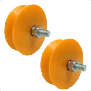 Roldanas de nylon para portão de 75mm, tipo V, par de rodinhas.